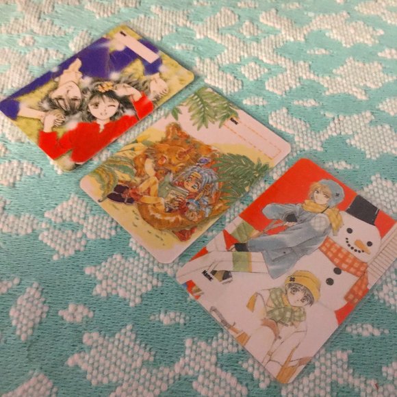 90s Vintage Japanese Fushigi Yugi Plastic Luggage ID Cards - Picture 2 of 8